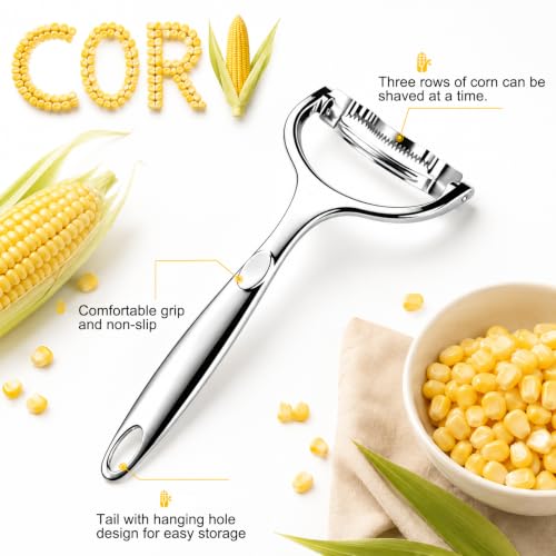 2PCS Upgraded Corn Peeler, Stainless Steel Corn Peeler for Corn - Product Imagery