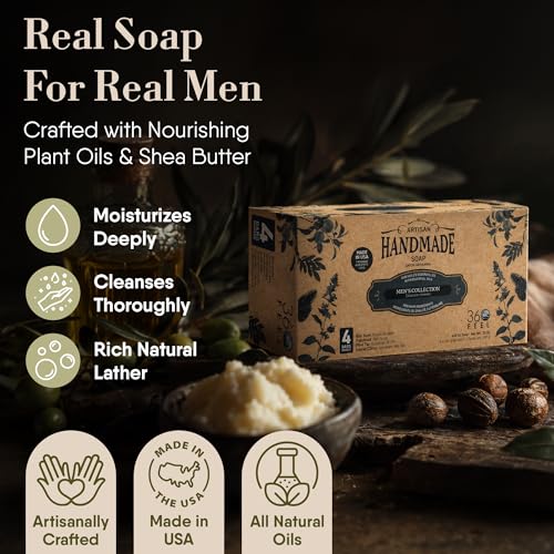 360Feel Mens Bar Soap - Made in the USA - Castile Handmade All - Product Imagery
