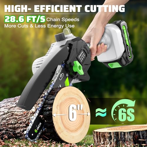CEEPUY Mini Chainsaw Cordless,6 Inch Portable Electric Chainsaw - Product Imagery