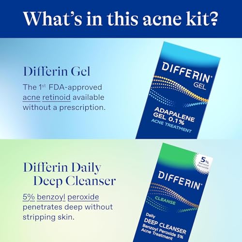 Differin Acne Kit, Adapalene Gel 0.1% + Benzoyl Peroxide Body - Product Imagery