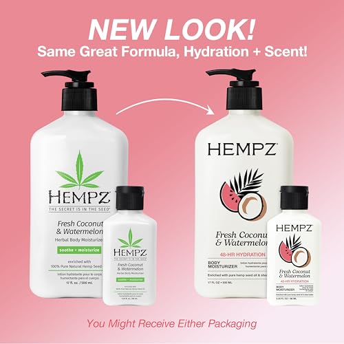 Hempz Herbal Body Moisturizer, Pearl White, 2.25 Ounce - Product Imagery