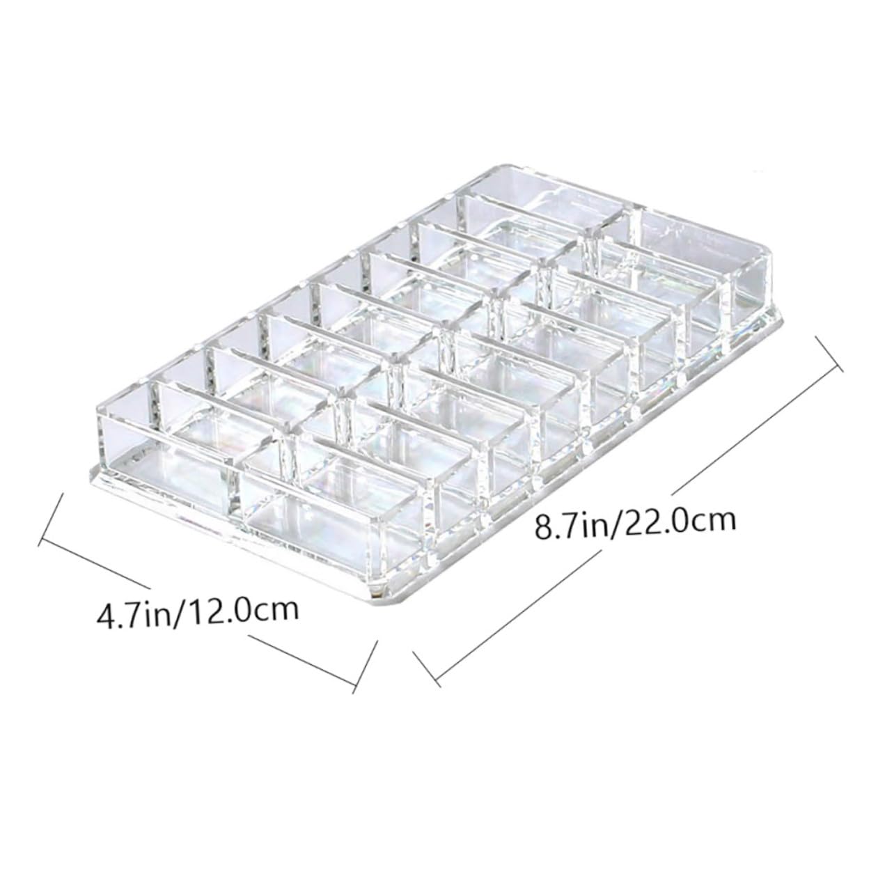 TEHAUX Acrylic Makeup Display Case 16-grid Double-row Compact Powder Organizer Cosmetic Storage Box for Beauty Care and Vanity Table