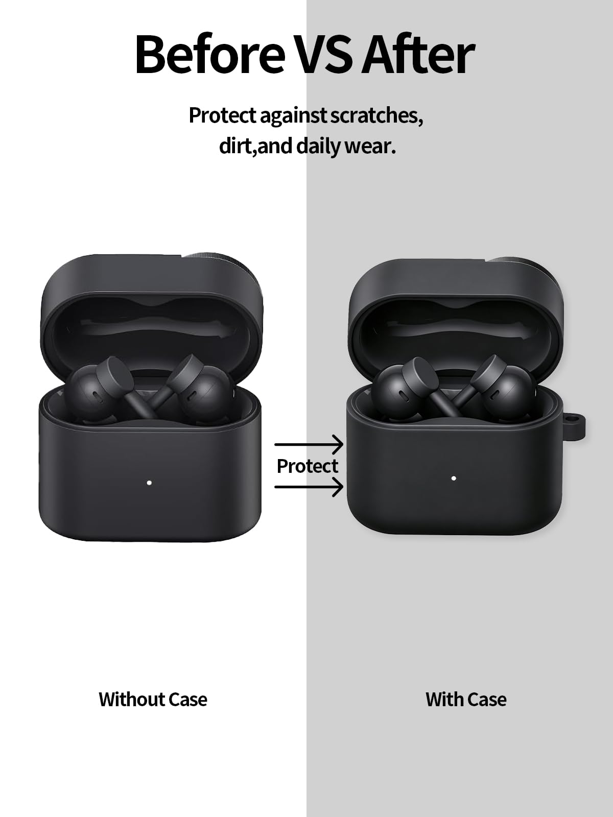 UYRUREL Silicone Case Compatible with CMF Clip Pro Earphones, Black.