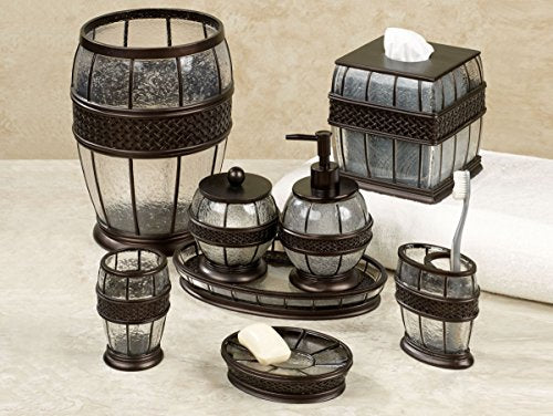 nu steel Resin Crackled Ice Bath Accessory Set Vanity - Product Imagery