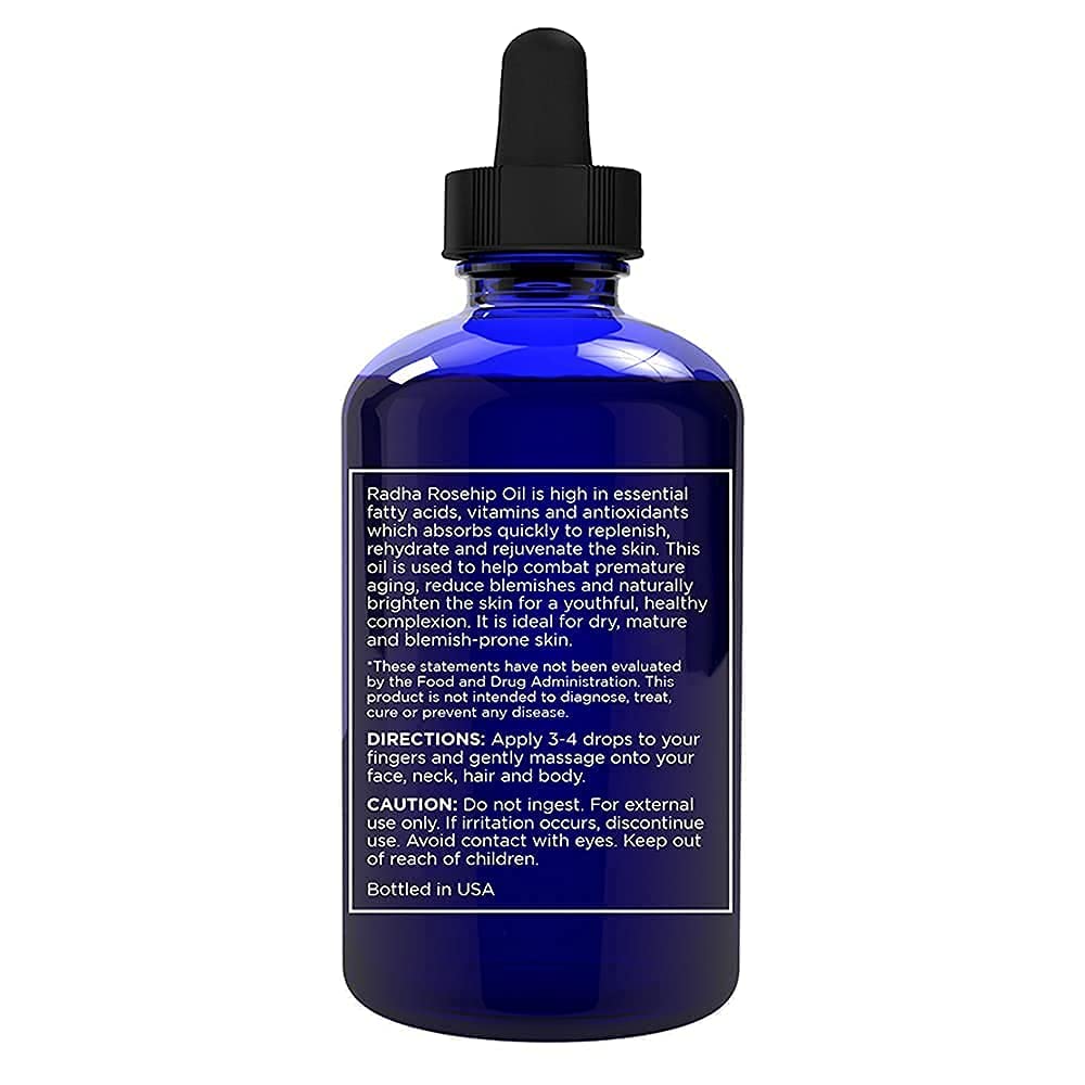 Radha Beauty Organic Rosehip Seed Oil 100% Pure Cold Pressed - Great Carrier - Radha Beauty Official Product View 3
