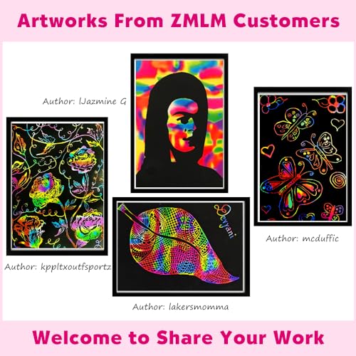 ZMLM Scratch Paper Art-Crafts Gift: 2 Pack Rainbow Notebooks - Product Imagery