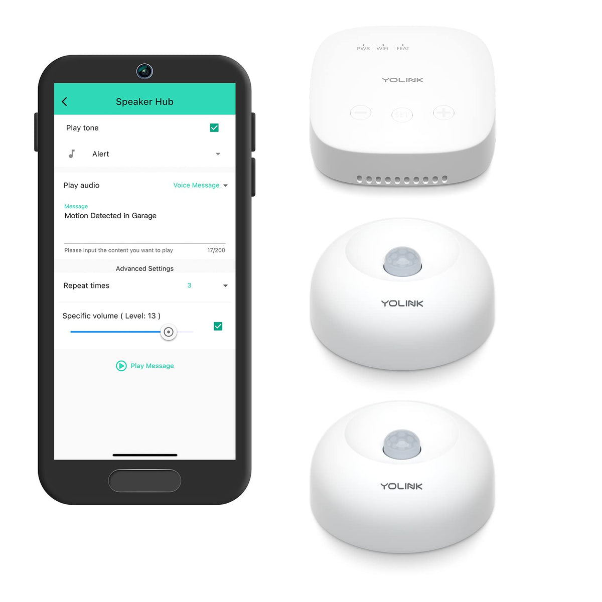 YoLink Indoor Motion Sensor Kit 2 Pack SpeakerHub - YoLink Official Imagery - 1