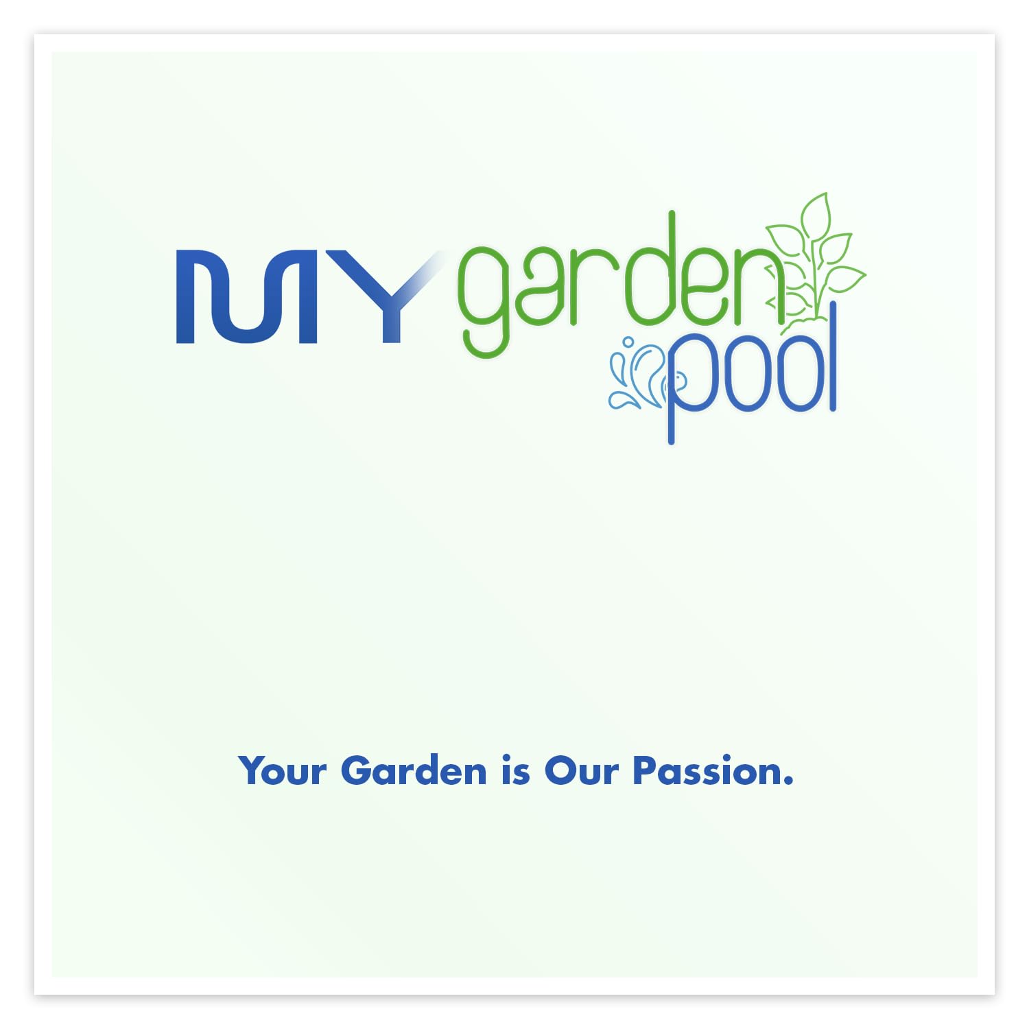 My Garden Pool Bone Meal 24 lb., soil test strips, gardening claw gloves, and Smart Gardening Assistant in a garden setting.