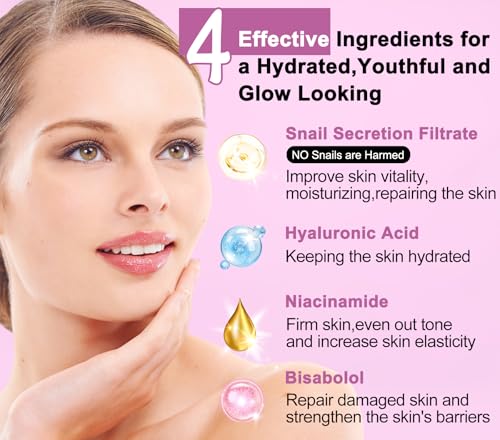 Snail Mucin Skincare Set, 4 Step Routine for Hydrated & - Product Imagery