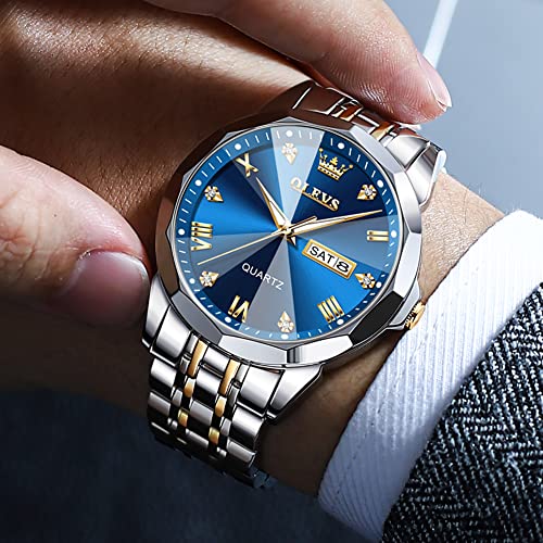 OLEVS Watch for Men Diamond Business Dress Analog Quartz - Product Imagery
