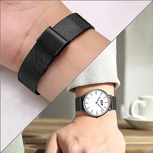 TStrap Mesh Watch Band Metal - Black Quick Release Watch Bands - Product Imagery