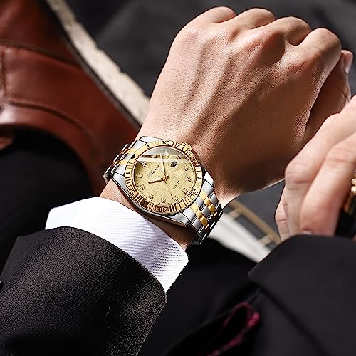 MASTOP Swiss Brand Two Tone Watch Men Women Gold Silver Couple - Product Imagery