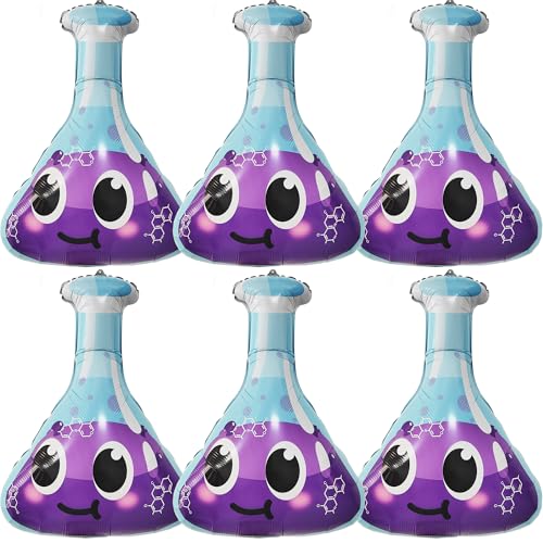 Science Party Decorations 6 Pack Jumbo Flask Foil Balloons for - Product Imagery