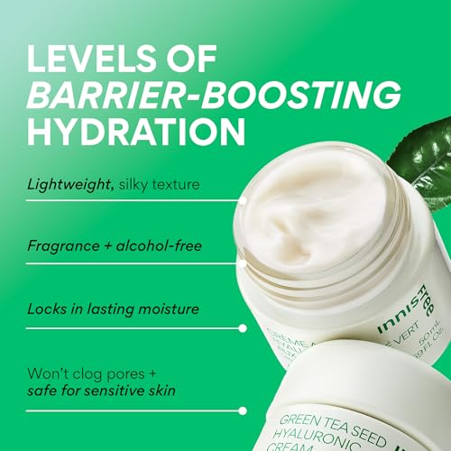innisfree Green Tea Seed Hyaluronic Acid Cream with Skin Barrier - Product Imagery