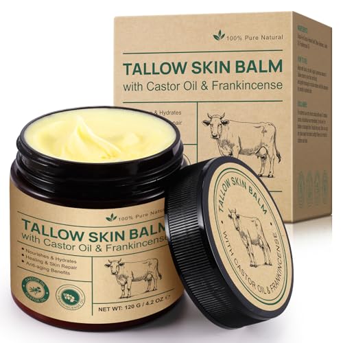 Beef Tallow for Skin & Face Cream with Castor Oil and - Product Imagery