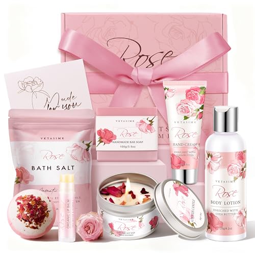 Gifts for Women Birthday Gift Baskets Rose Relaxing Home Spa - VKTASIMK Official Imagery - 1