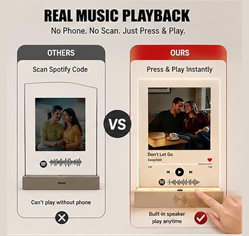 Custom Song Plaque with Built-in Music Player & Motion Sensor - Product Imagery