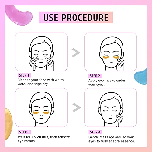 PEAUAMIE Under Eye Patches Gold and Hyaluronic Acid for puffy - Product Imagery