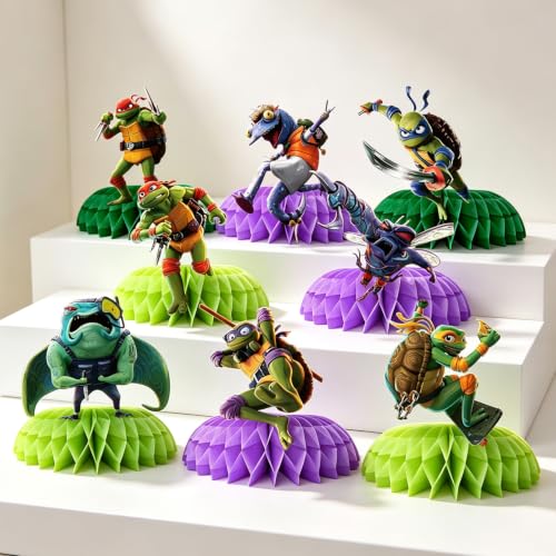 for TMNT Birthday Party Supplies, 8Pcs Honeycomb Centerpieces - Product Imagery