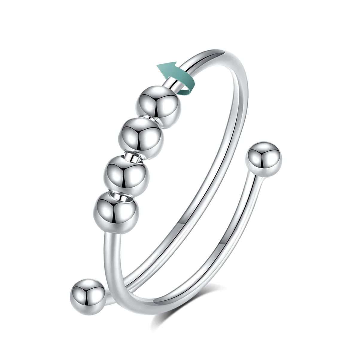 Vito 925 Sterling Silver Fidget Anxiety Open Ring for Women - Vito Official Imagery - 1
