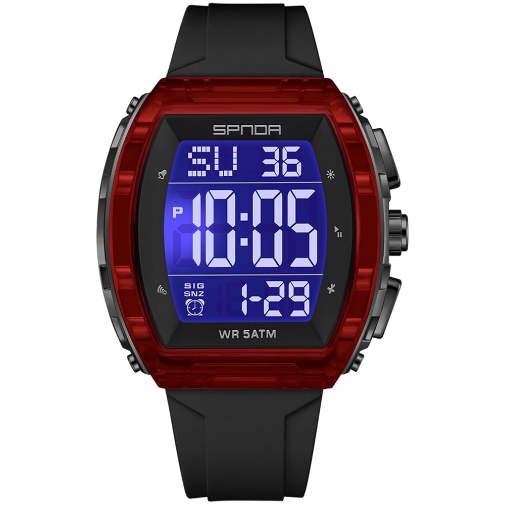 PASOY Men s Tactical Digital Sport Watch Silicone Strap - PASOY Official Imagery - 8