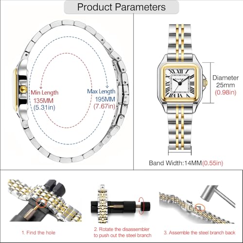 Szaikyri Classic Square Watch for Women Ladies Dress Watch - Product Imagery