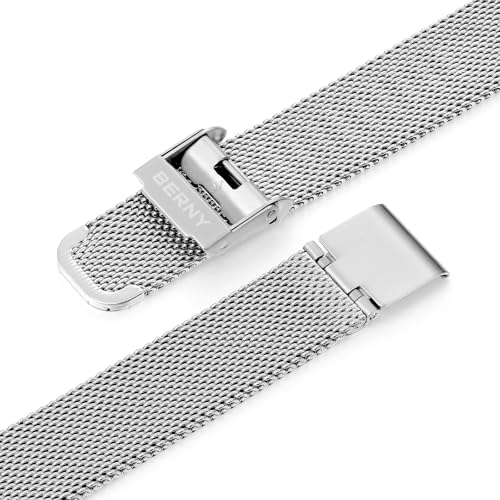 BERNY Silver Watch for Men & Women, Fashion Dress Unisex Quartz - Product Imagery