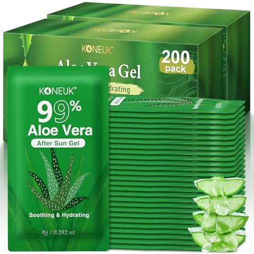 KONEUK 200 Pack Bulk Aloe Vera Gel, 99% Pure Aloe Vera Gel for - Product Imagery
