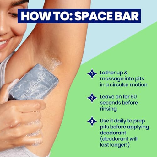 Megababe Space Bar, Detox Charcoal Underarm Bar, Odor Control, - Product Imagery