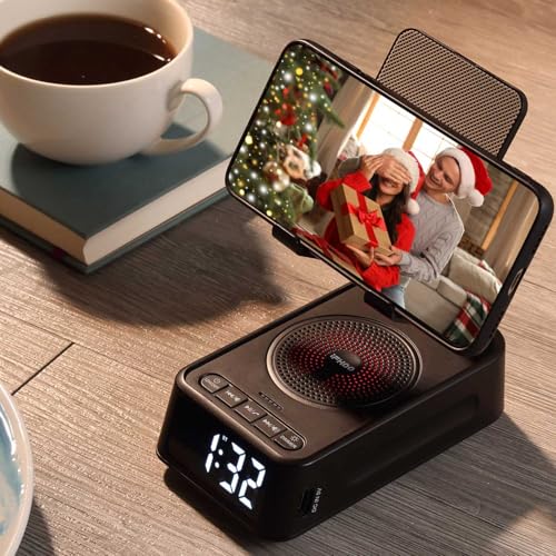 Gifts for Men Women, Phone Stand with Bluetooth Speaker&Clock, - Product Imagery