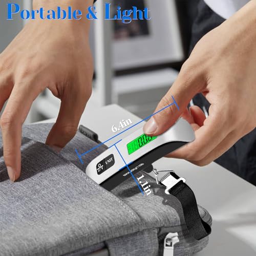 Luggage Scale, 110lb/50kg Portable Luggage Weight Scale, Silver - Product Imagery