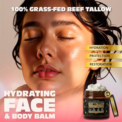 Tallow and Honey Balm for Skin & Face - 100% Grass-Fed Organic - Product Imagery
