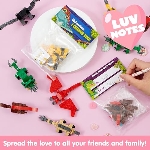 JOYIN 24 Packs Valentines Day Cards with Dinosaur Building - Product Imagery