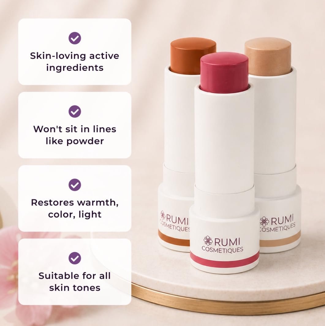Rumi Cosmetiques Glow Trio 3 in 1 Cream Makeup Kit for - Rumi Cosmetiques Official Imagery - 5