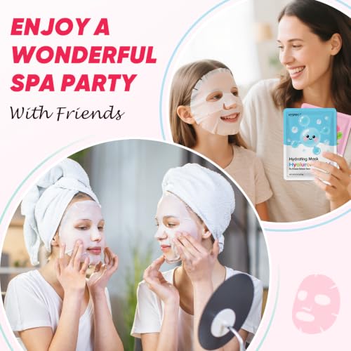 12 Pack Face Masks for Women, Hydrating & Moisturizing Sheet - Product Imagery