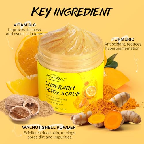 Underarm Detox Scrub with Turmeric Vitamin C Dark Spot Armpit - Product Imagery