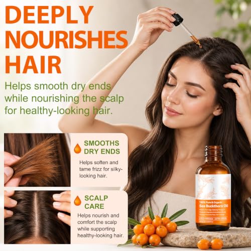 Cold-Pressed Sea Buckthorn Seed Oil, Sea Buckthorn Oil, Facial & - Product Imagery