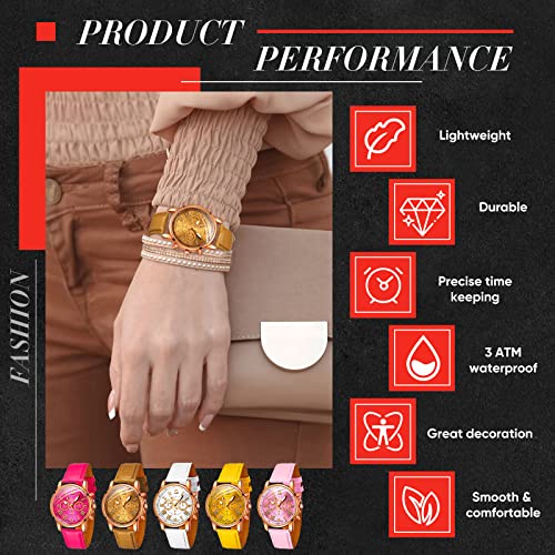 Yinkin 14 Pcs Assorted Platinum Watch Unisex Quartz Watch Sets - Product Imagery