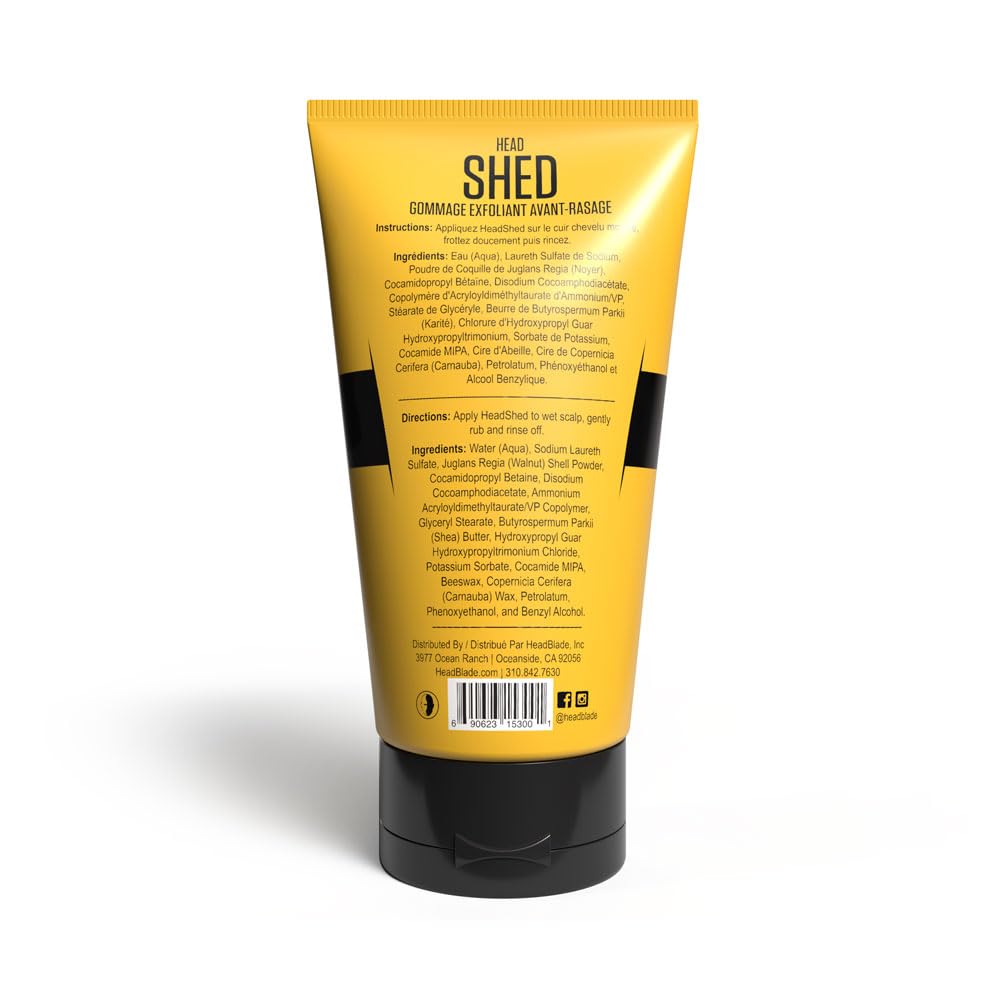 HeadBlade HeadShed Men's Exfoliating Scrub - Face Wash & Cleanser Removes Dead Skin - HeadBlade Official Product View 3