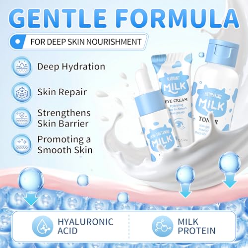 19PCS Milk Skincare for 10-12 Kids Girls Gift Set, Moisturizing - Product Imagery