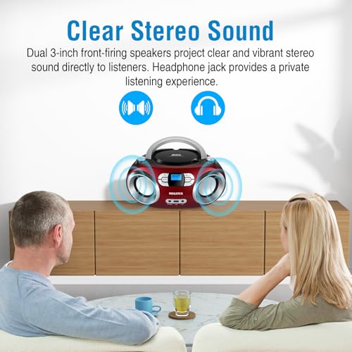 MEGATEK Portable CD Player Boombox with Bluetooth & FM Radio – - Product Imagery
