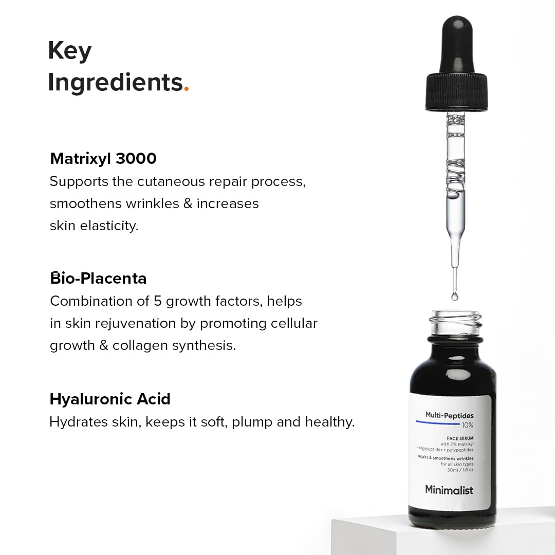 Minimalist Multi Peptide + Hyaluronic Acid Anti Aging Serum for Crow's Feet, - Minimalist Official Product View 6
