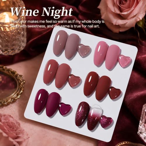 BORN PRETTY Fall Winter Gel Polish Burgundy Dark Red Purple - Product Imagery