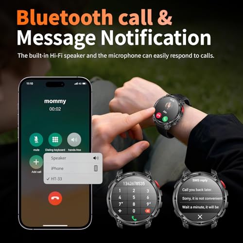 Mens Smart Watch for Android Phones and iPhone,Military Sport - Product Imagery