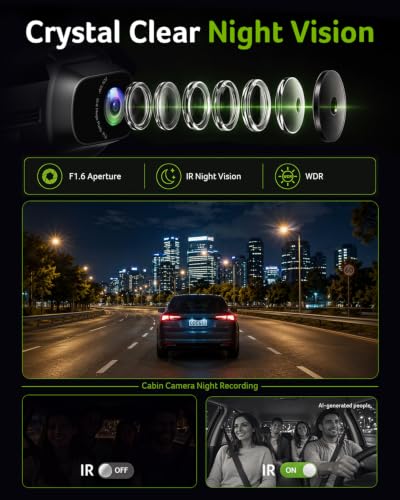 Acer Gadget 4K 3 Channel Dash Cam Front and Rear Inside 64GB - Product Imagery