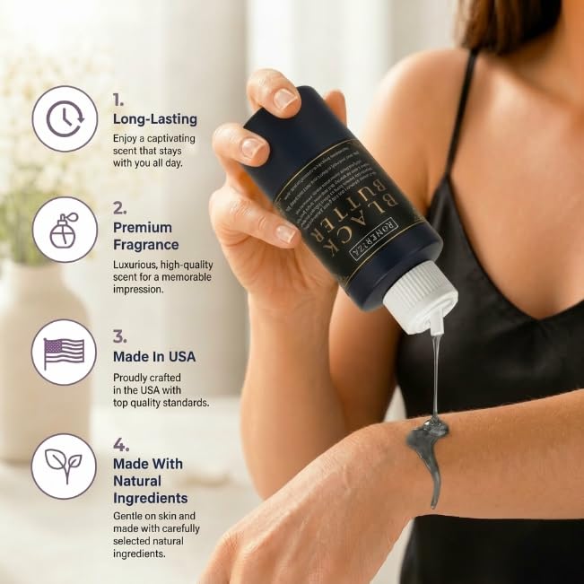 1 Oz Perfume Black Butter Scented Body Oil - Product Imagery