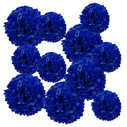 Navy Blue Paper Pom Poms - Party Tissue Paper Flowers Balls - - Product Imagery