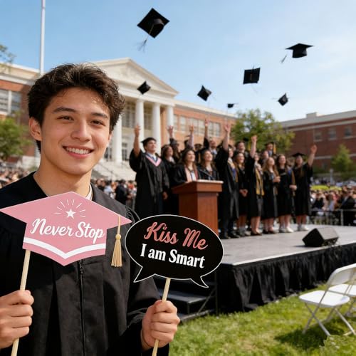 SWYOUN 31PCS 2026 Pink Graduation Photo Booth Props - Product Imagery