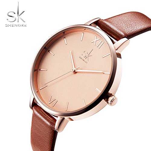 SHENGKE Creative Simplicity Women Watch Genuine Leather Elegant - Product Imagery