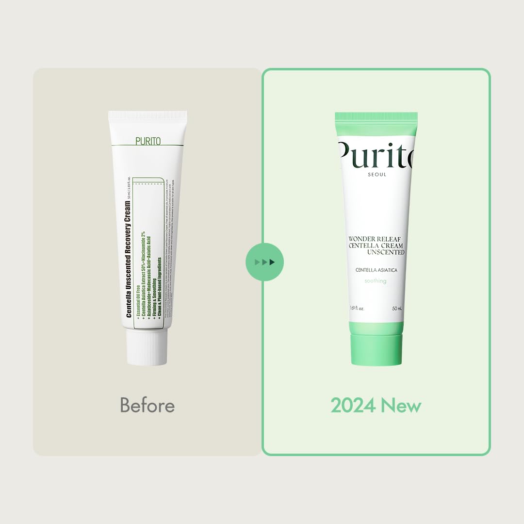 PURITO Centella Unscented Cream for Sensitive Skin, 1.70 fl.oz - PURITO